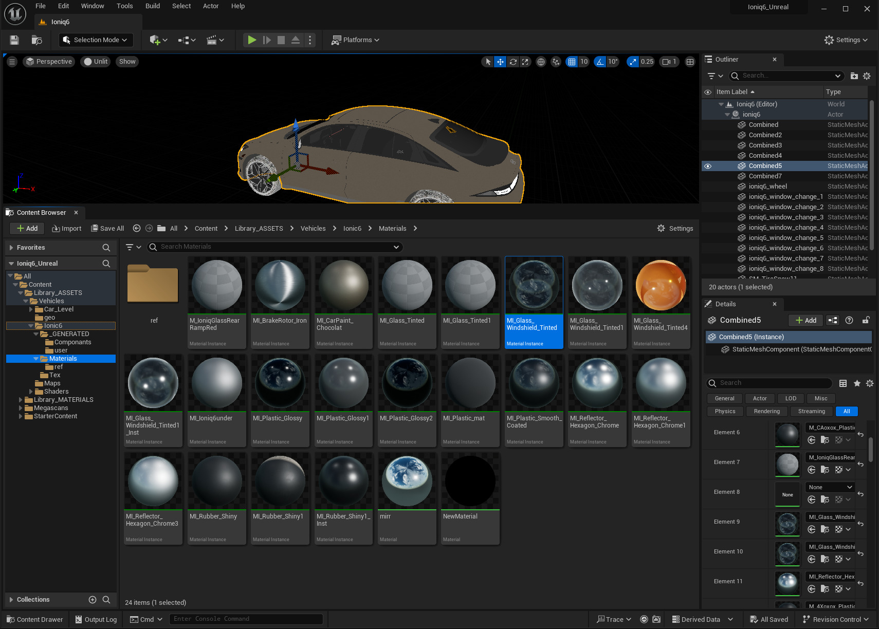 Ioniq 6 2024 -photoreal-Vray-Redshift-Unreal-Lightrigs included 3D model_12