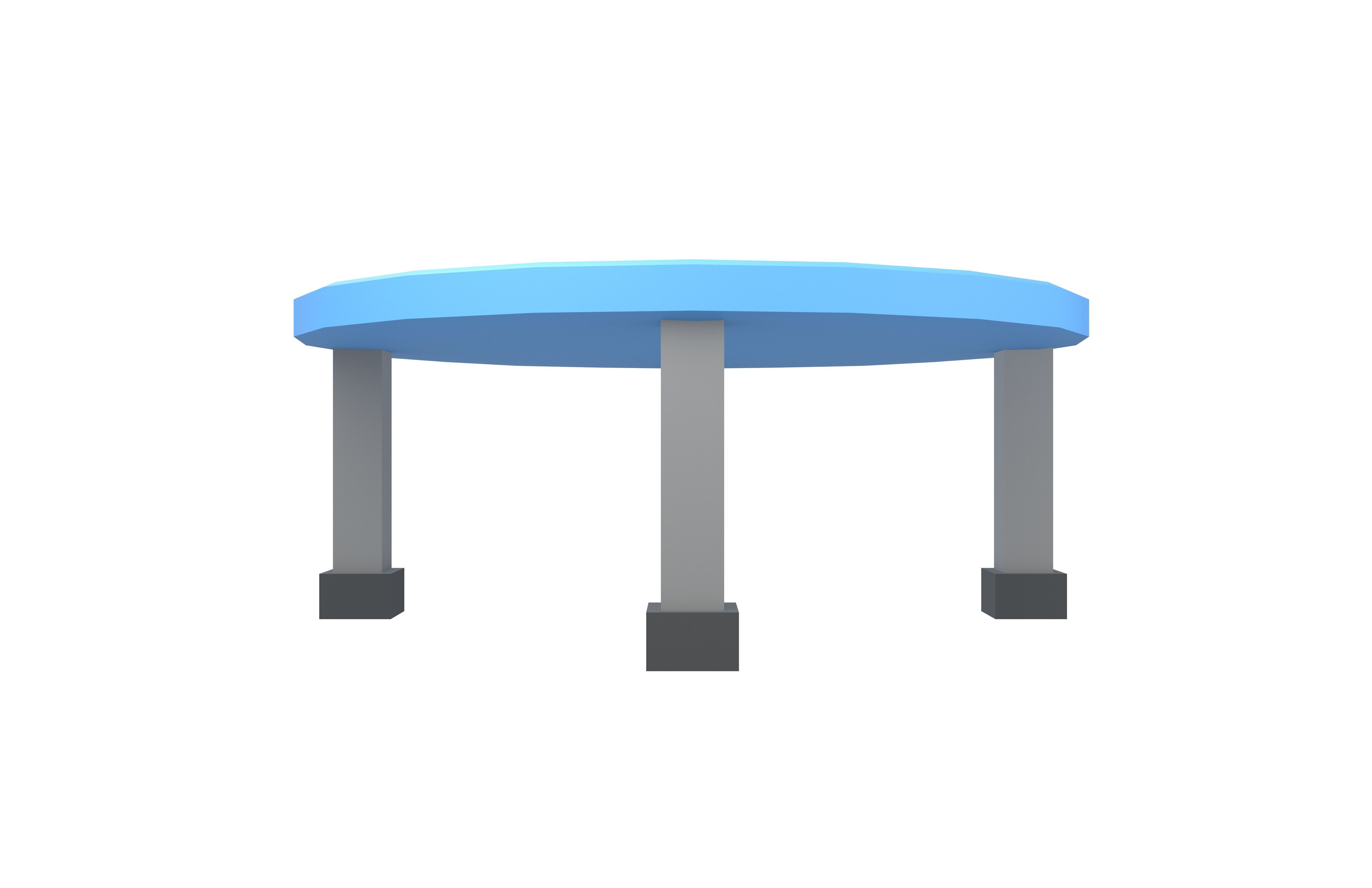 Trampoline v1 002 Low-poly 3D model_1
