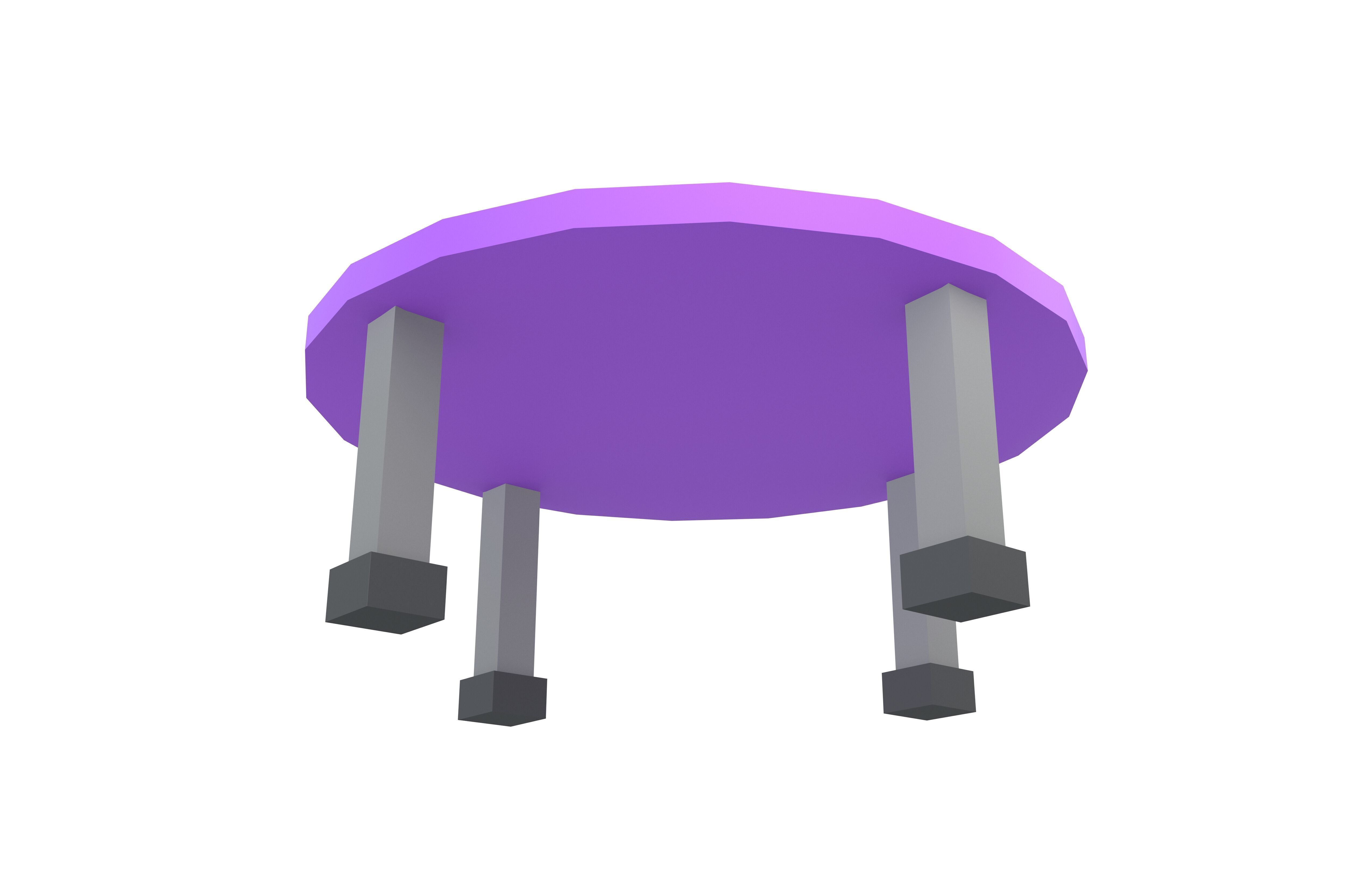 Trampoline v1 003 Low-poly 3D model_2