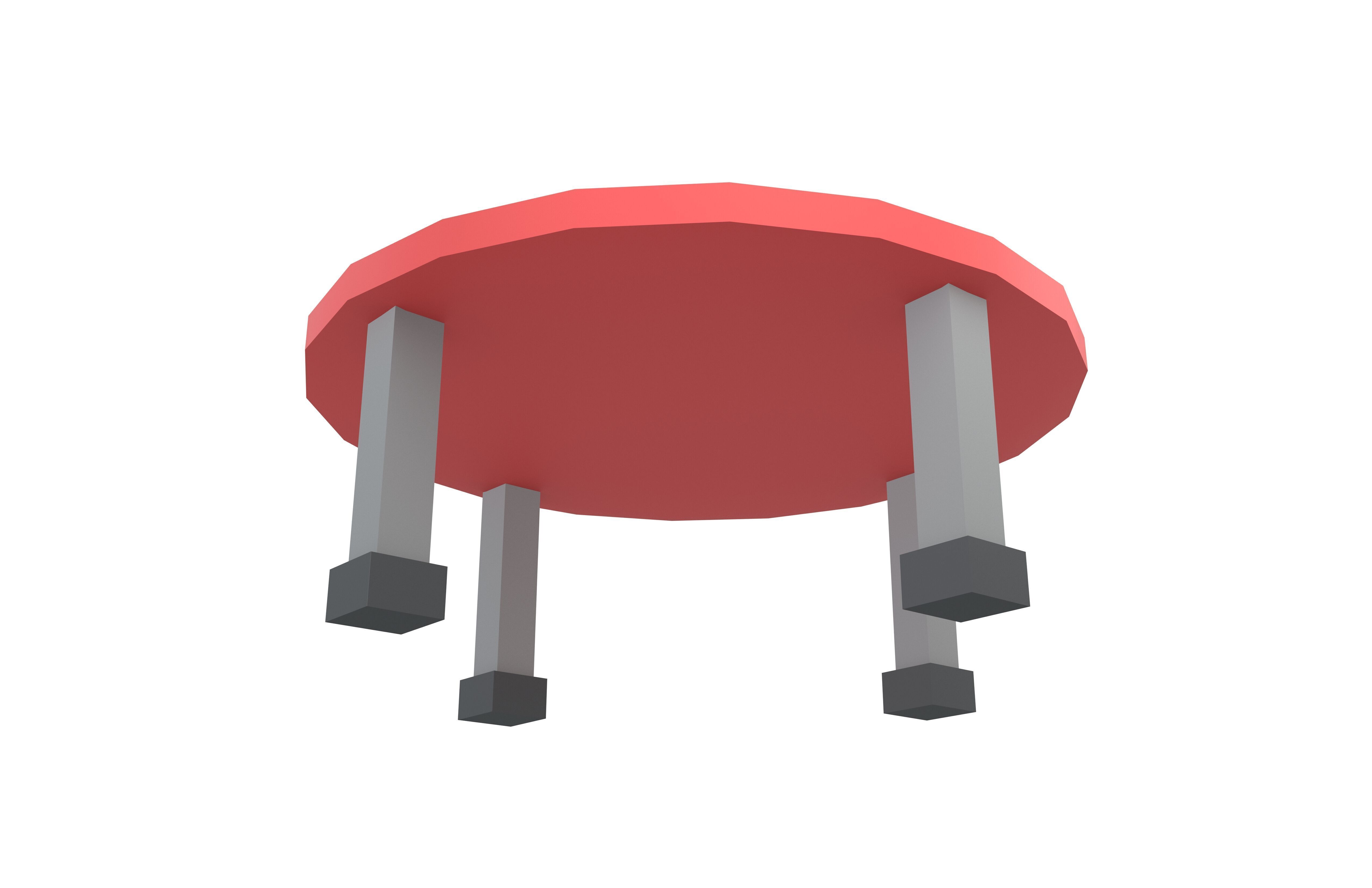 Trampoline v1 004 Low-poly 3D model_3