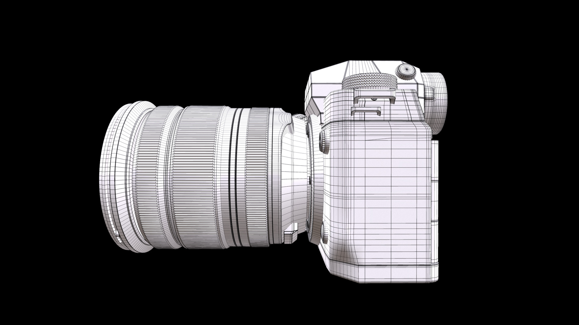 FUJIFILM X H2 XF16 80mm Kit Mirrorless Camera Low-poly 3D model_13