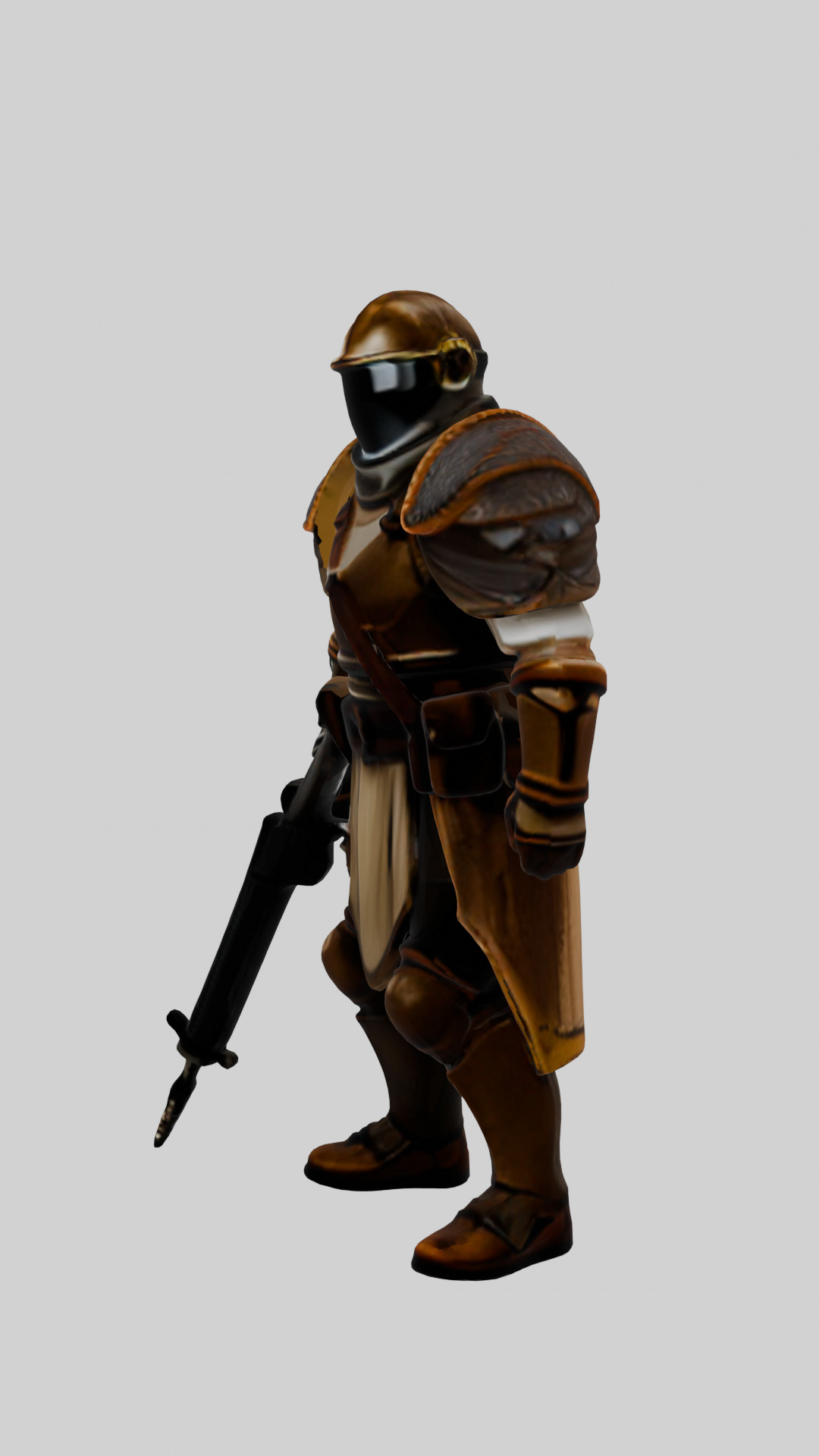Futuristic Soldier Low-poly 3D model_1
