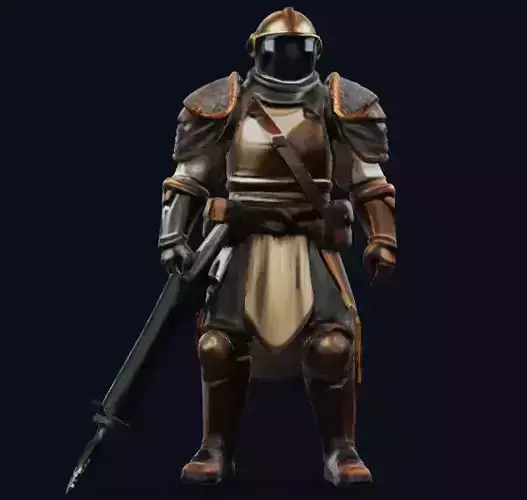 Futuristic Soldier Low-poly 3D model