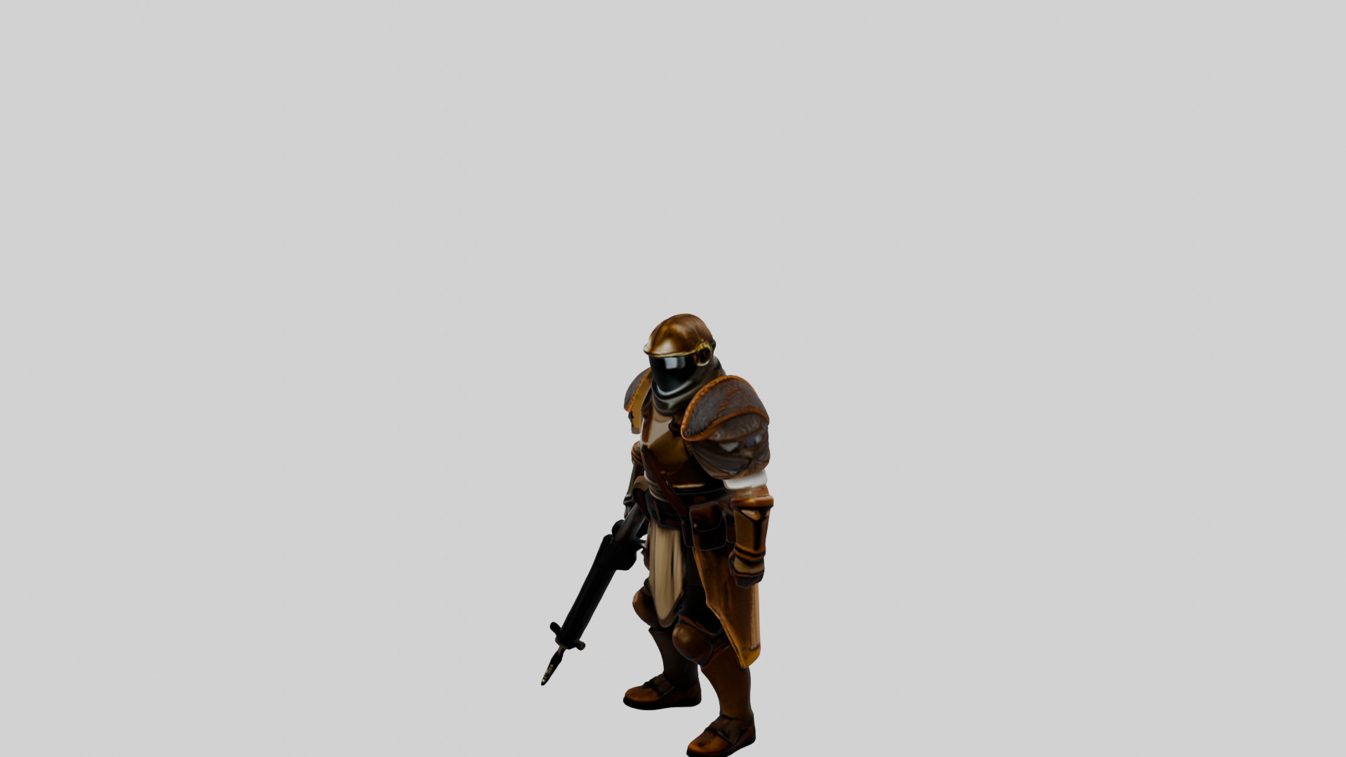 Futuristic Soldier Low-poly 3D model_2