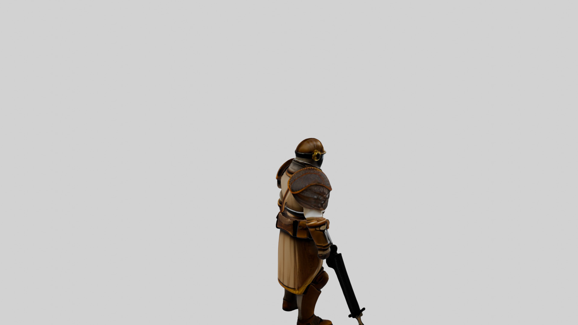 Futuristic Soldier Low-poly 3D model_5