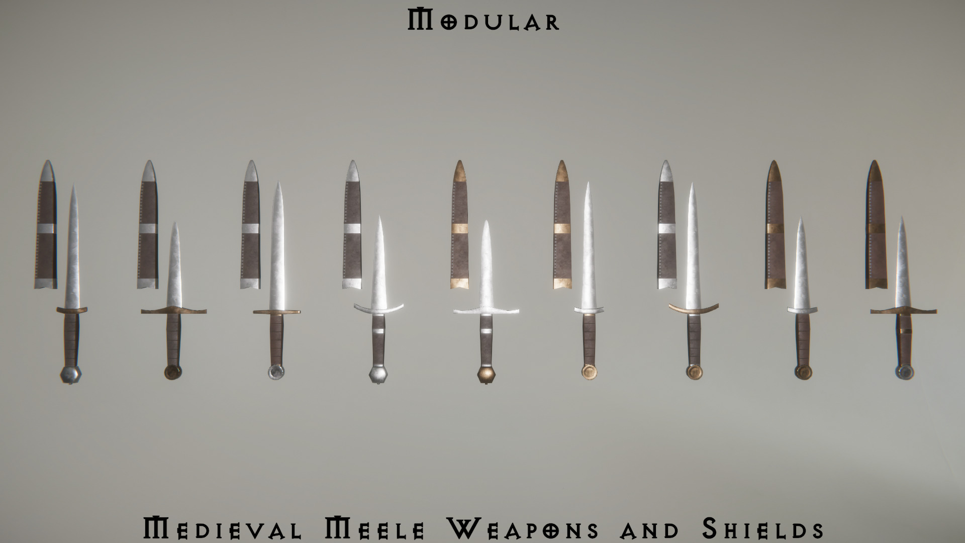 Modular Medieval Weapons Asset Pack 3D model_7