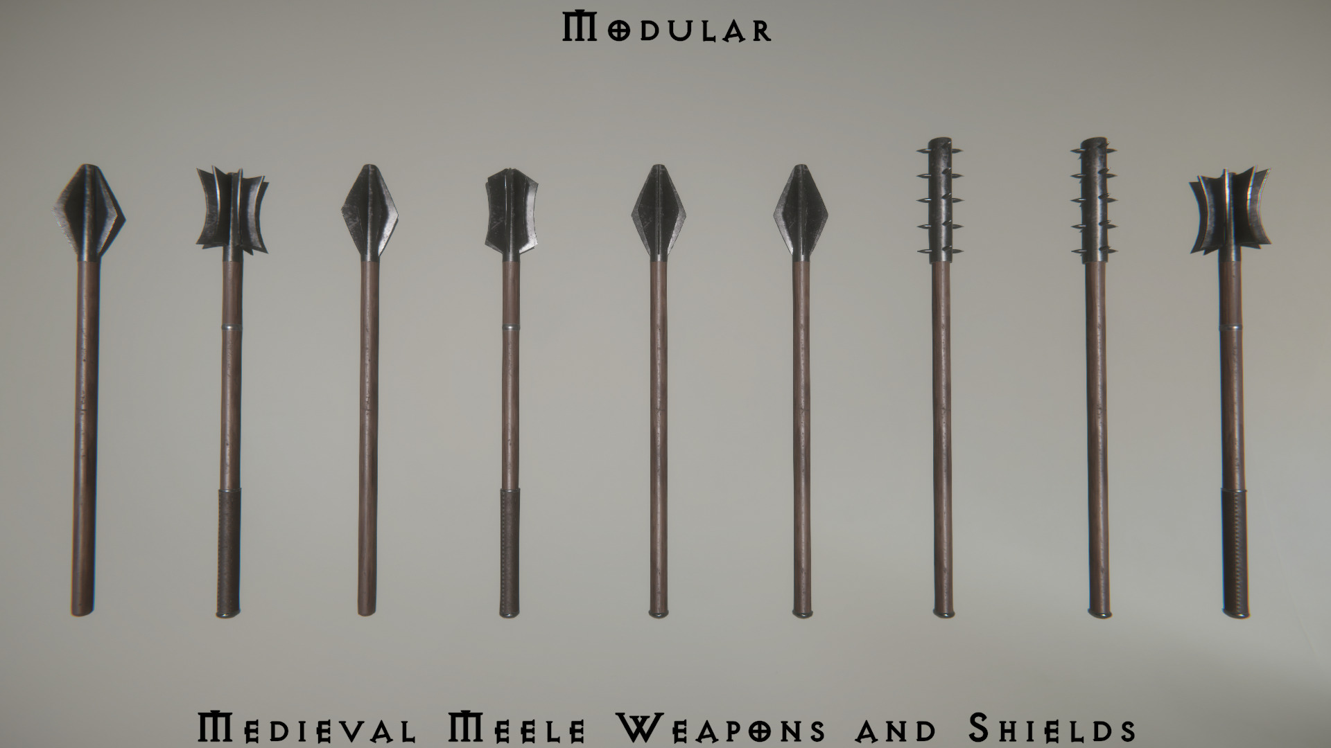 Modular Medieval Weapons Asset Pack 3D model_11