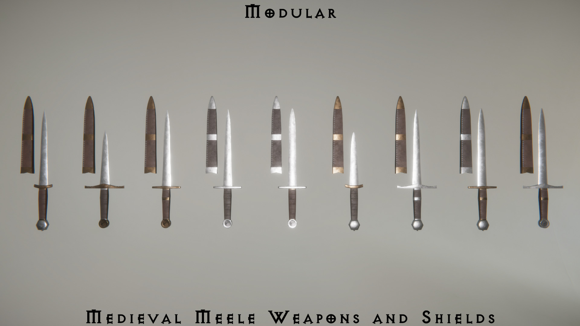 Modular Medieval Weapons Asset Pack 3D model_8