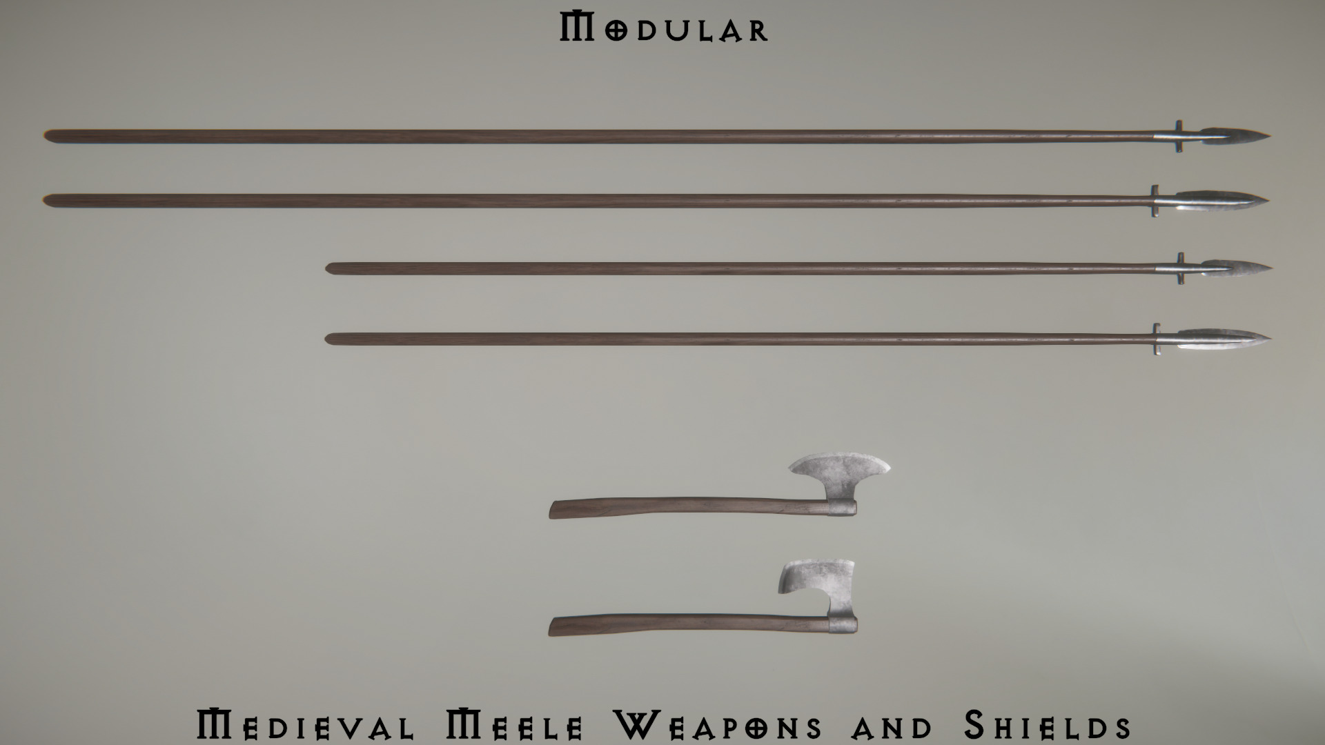Modular Medieval Weapons Asset Pack 3D model_5