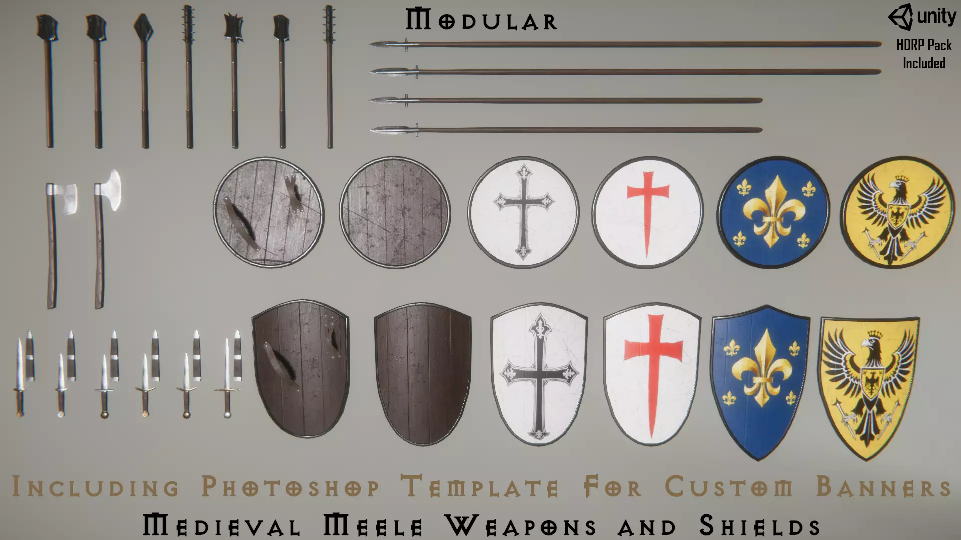 Modular Medieval Weapons Asset Pack 3D model_0