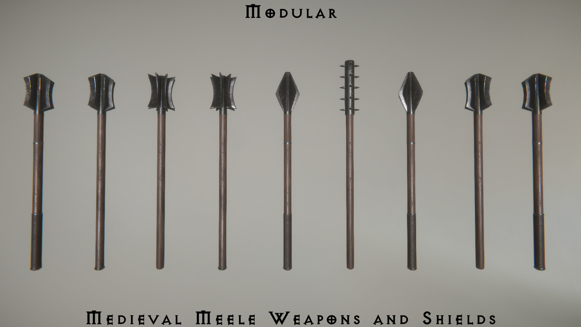 Modular Medieval Weapons Asset Pack 3D model_9