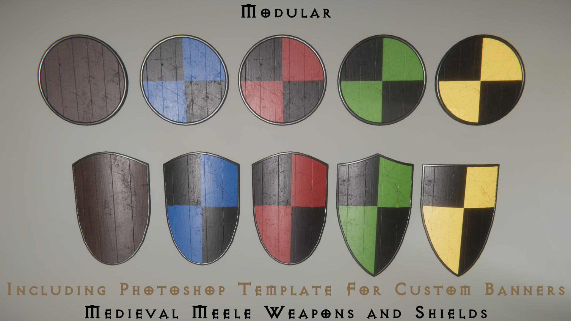 Modular Medieval Weapons Asset Pack 3D model_4