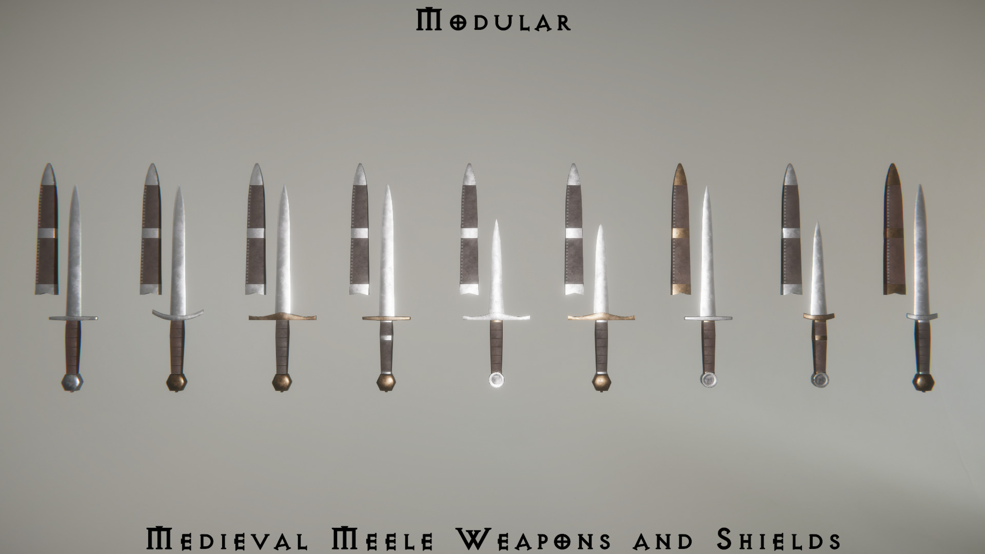 Modular Medieval Weapons Asset Pack 3D model_6