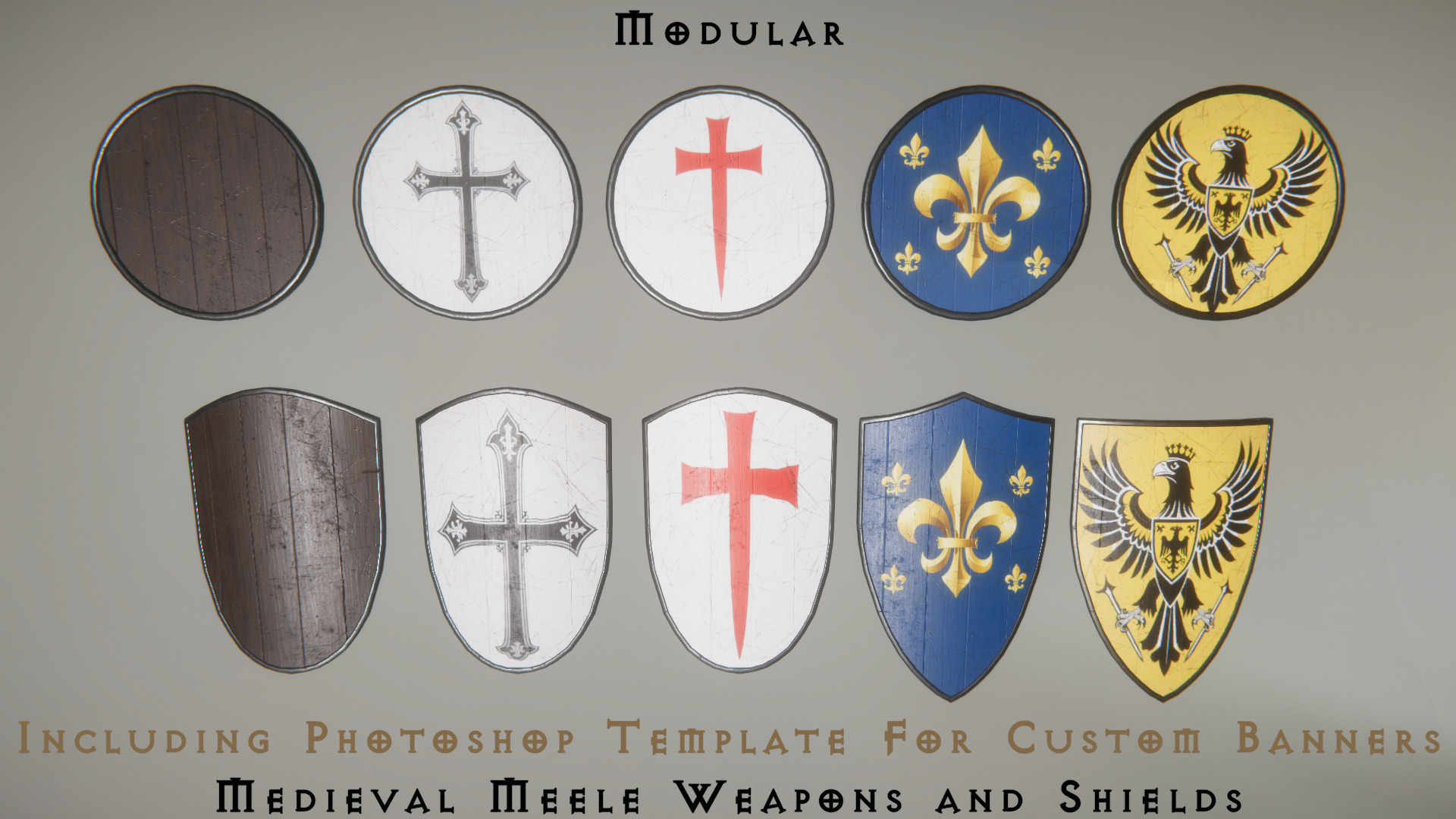 Modular Medieval Weapons Asset Pack 3D model_3