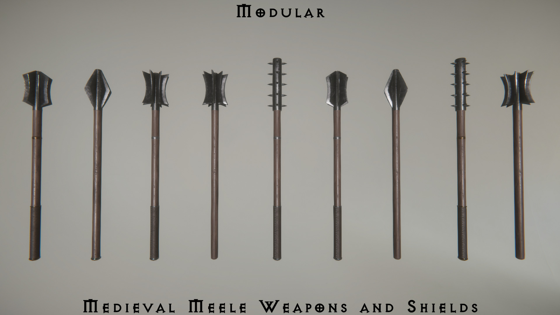 Modular Medieval Weapons Asset Pack 3D model_10