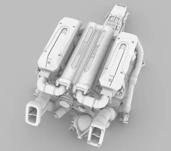 bugatti chiron w16 engine 3dprint  3D print model