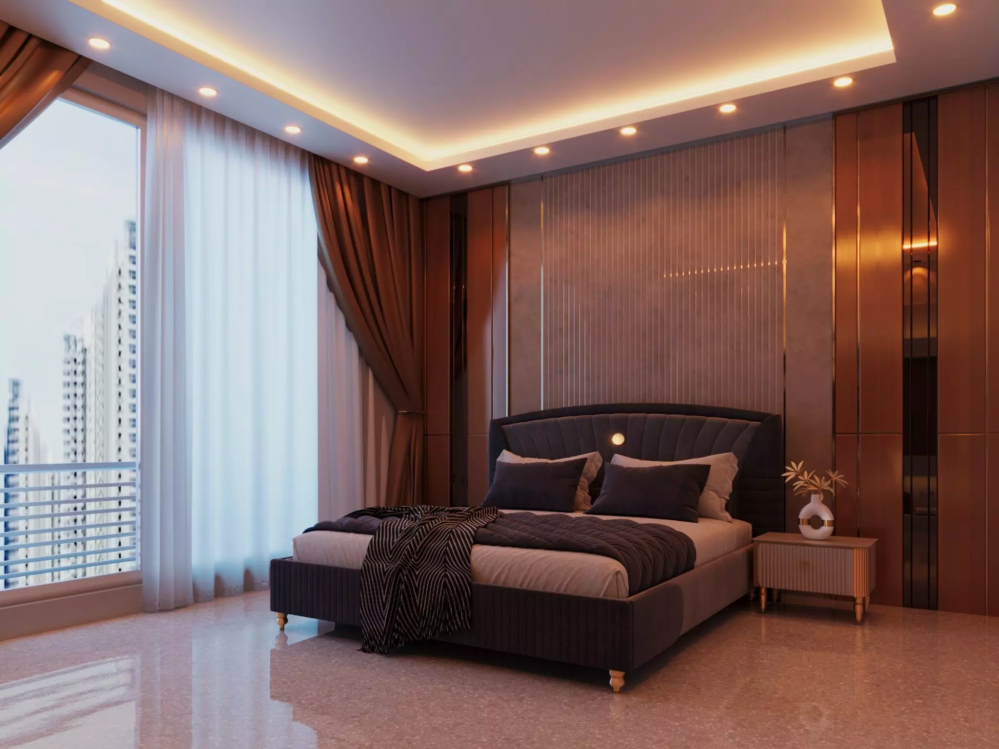Modern Bedroom Set Free 3D model