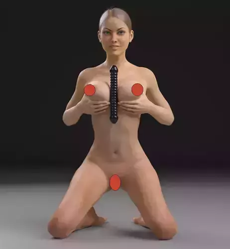 beautiful girl and dildo 3D print model