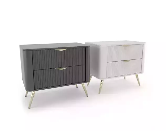 Nightstand Perfect Home Lante 2s bedside table with drawers 3D model