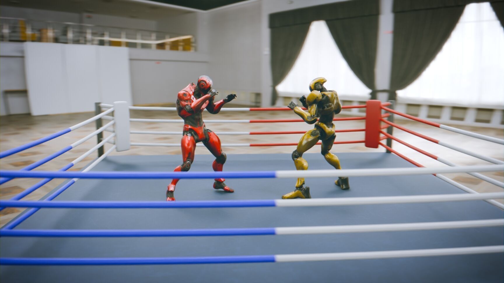 Battle Arena Sci fi robots animated Low-poly 3D model_2