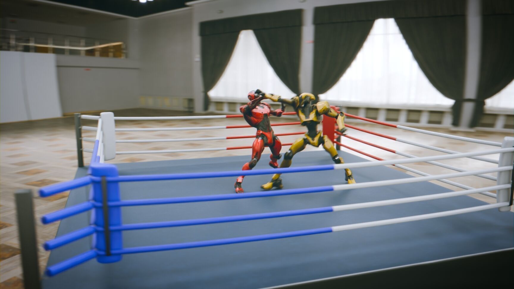 Battle Arena Sci fi robots animated Low-poly 3D model_4