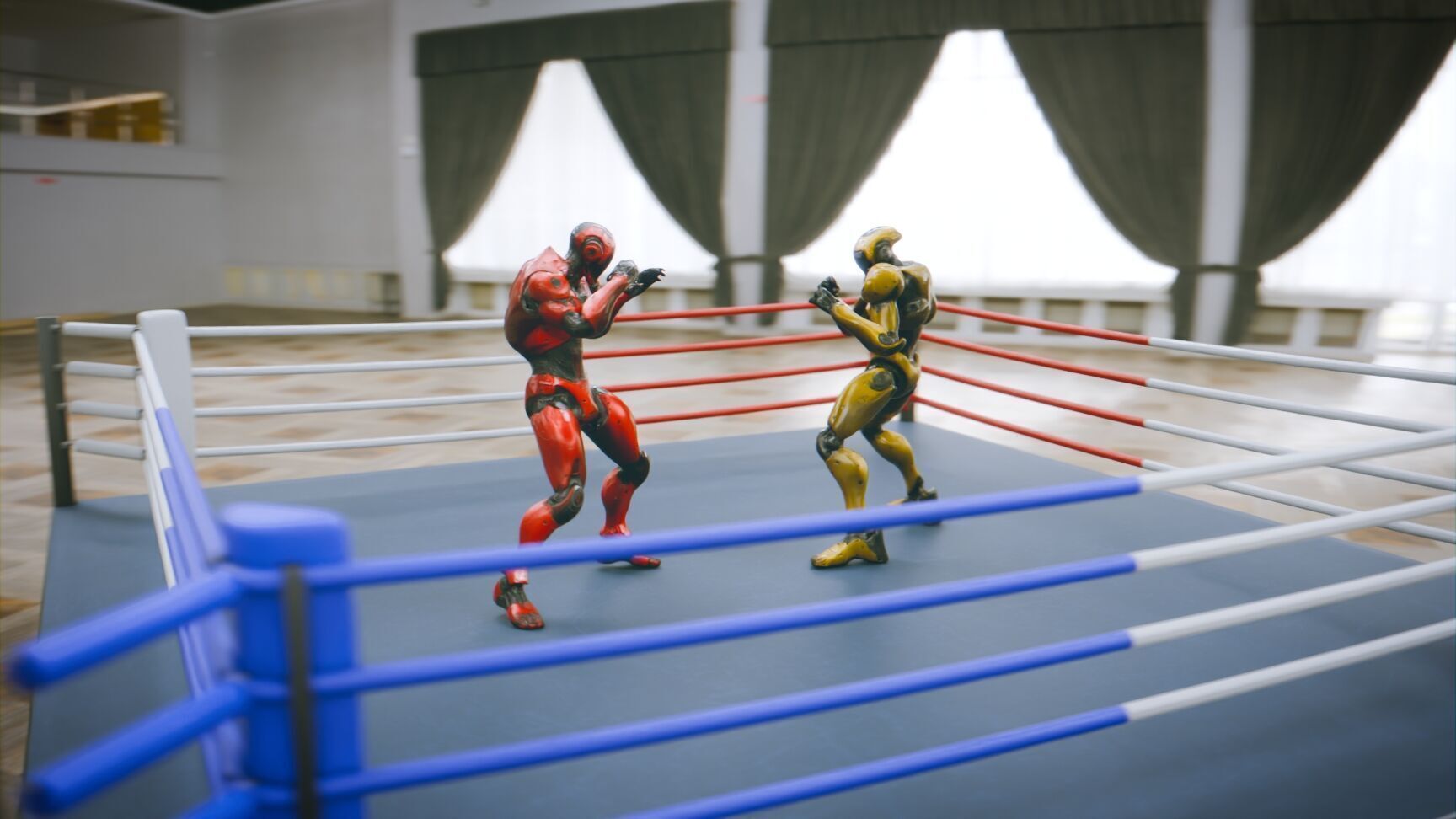 Battle Arena Sci fi robots animated Low-poly 3D model_1