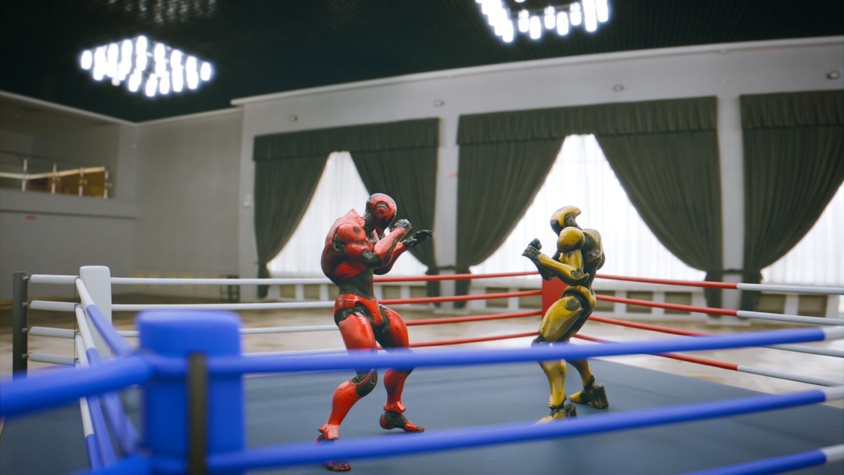 Battle Arena Sci fi robots animated Low-poly 3D model_3