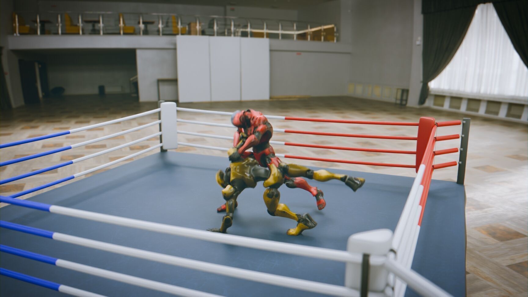 Battle Arena Sci fi robots animated Low-poly 3D model_5