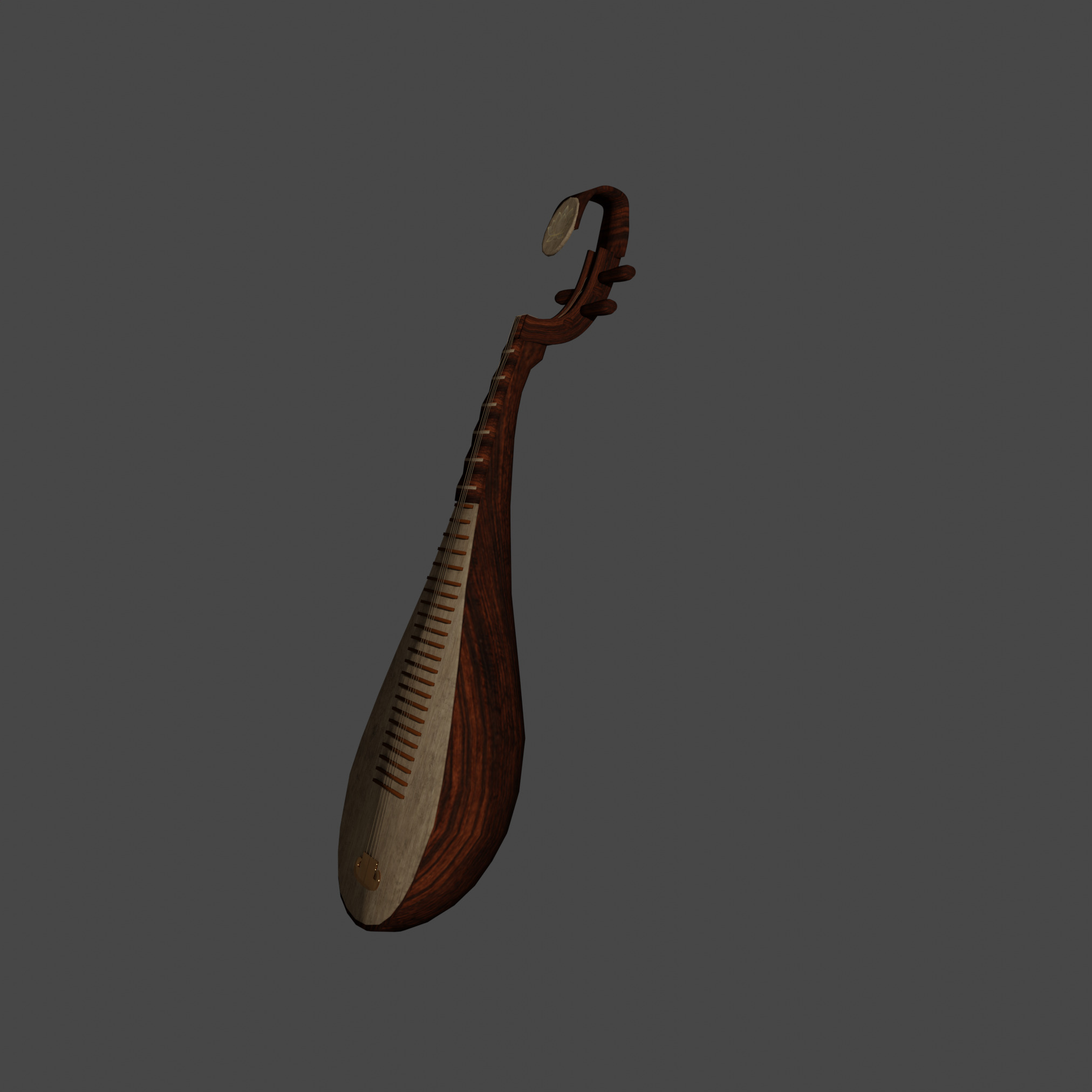 Oriental mandolin 3D model_2