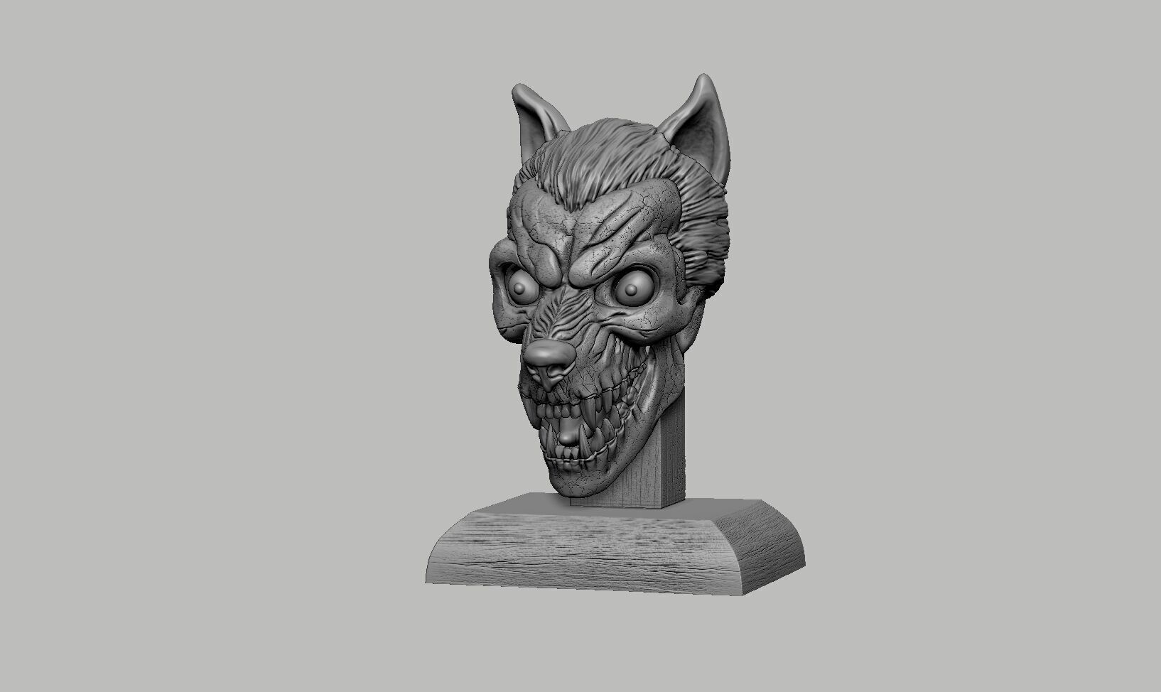 Wolf Skull Headphone Stand Cyborg Headset Stand 3D print model_7