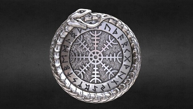  pendant-ouroboros-helm-of-awe-helmet-of-terror 3D model