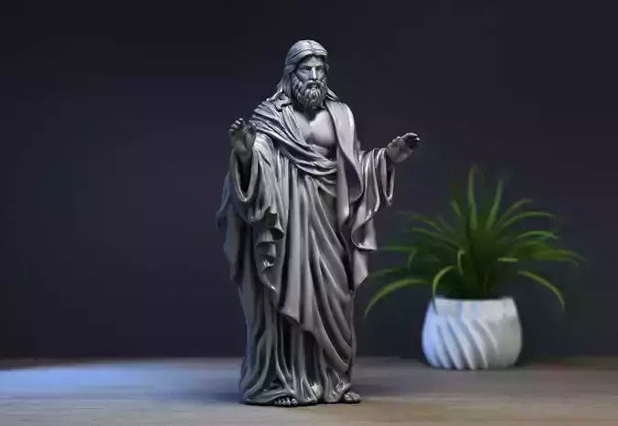 Jesus Christ STL Jesus Christ 3D Model Jesus Christ Figure 3D print model