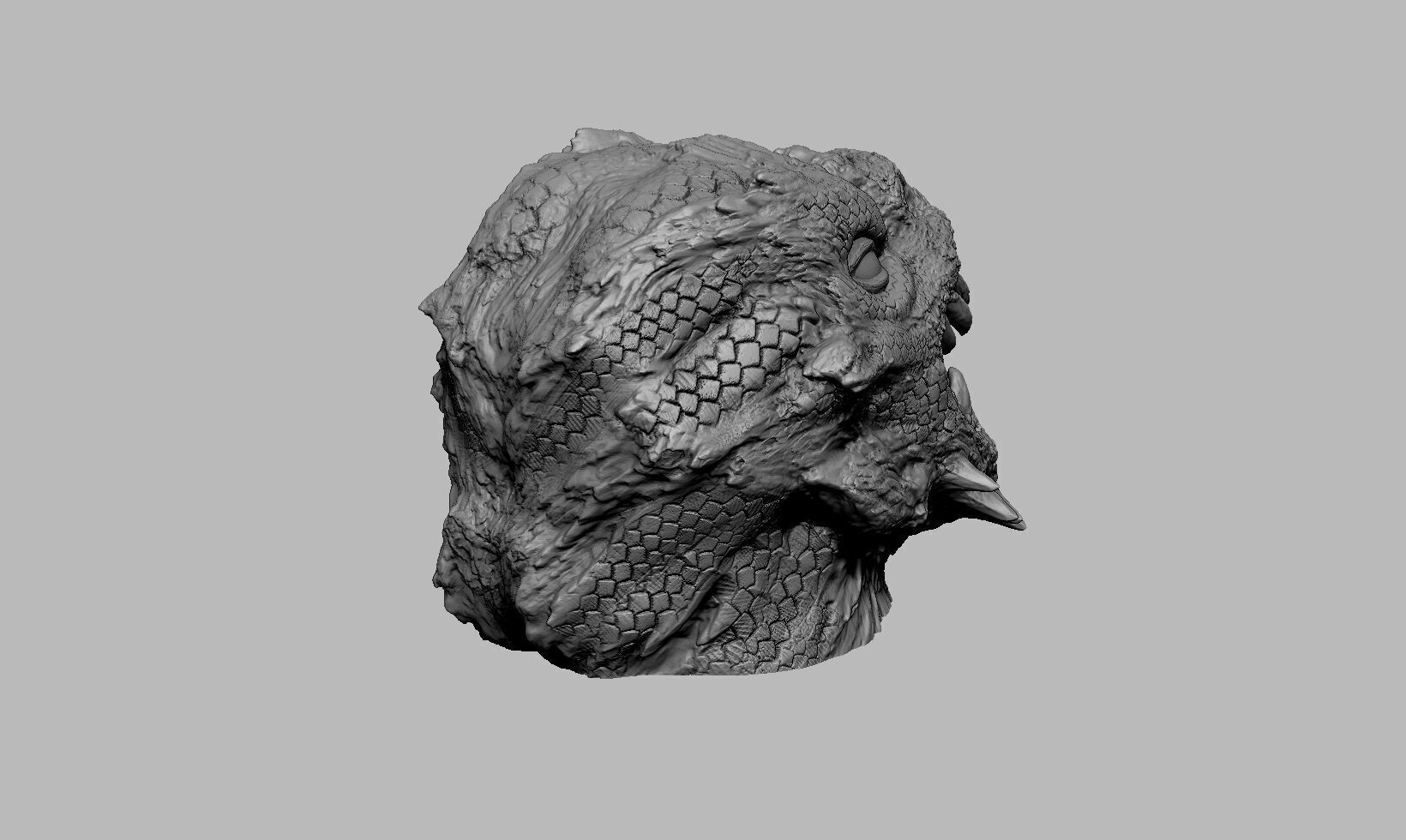 Demon creature Headphone Stand Cyborg Headset Stand 3D print model_10