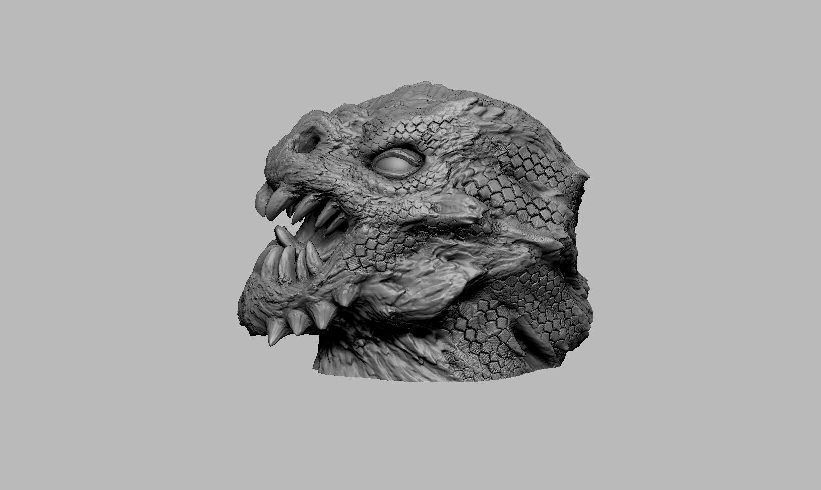 Demon creature Headphone Stand Cyborg Headset Stand 3D print model_11