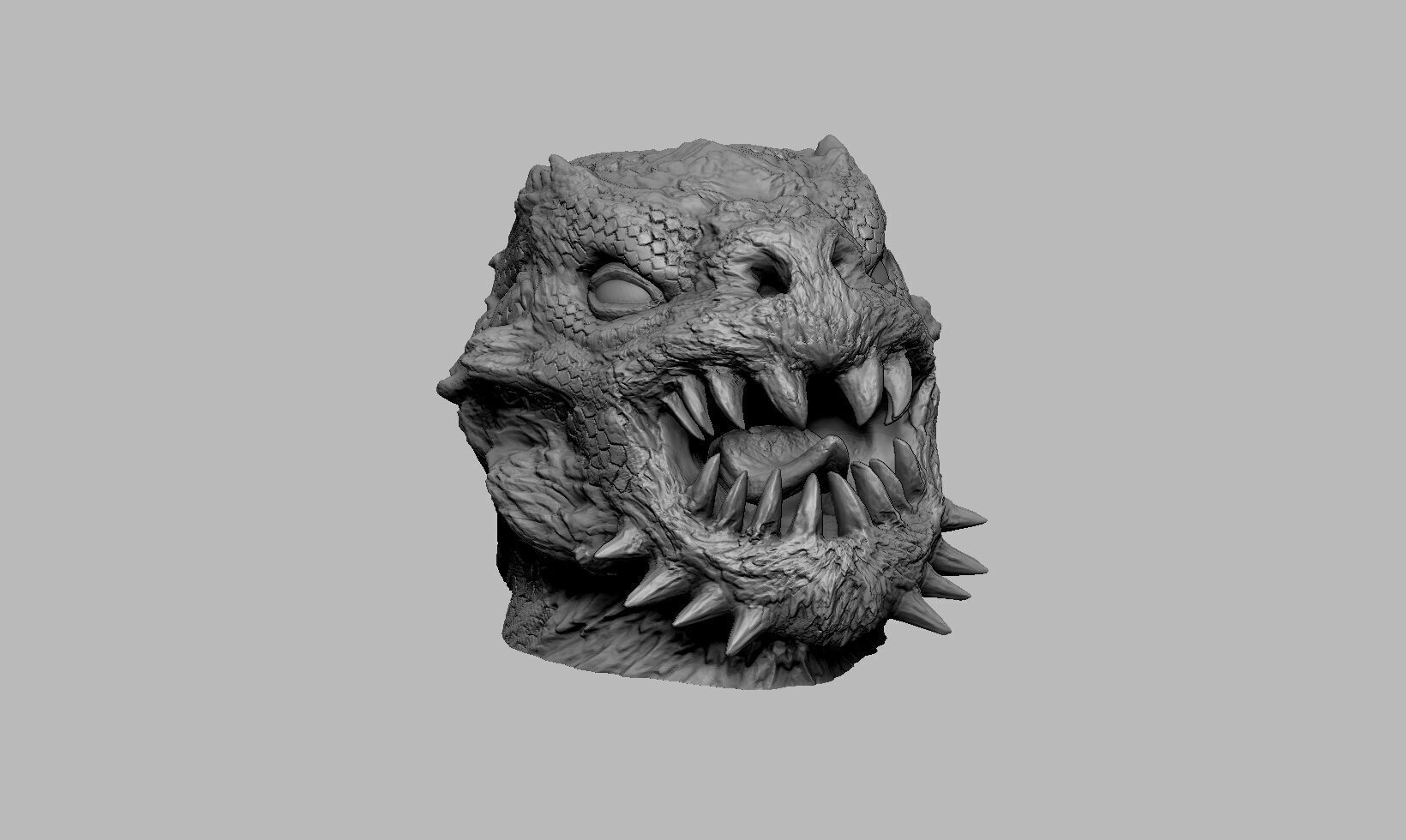 Demon creature Headphone Stand Cyborg Headset Stand 3D print model_7