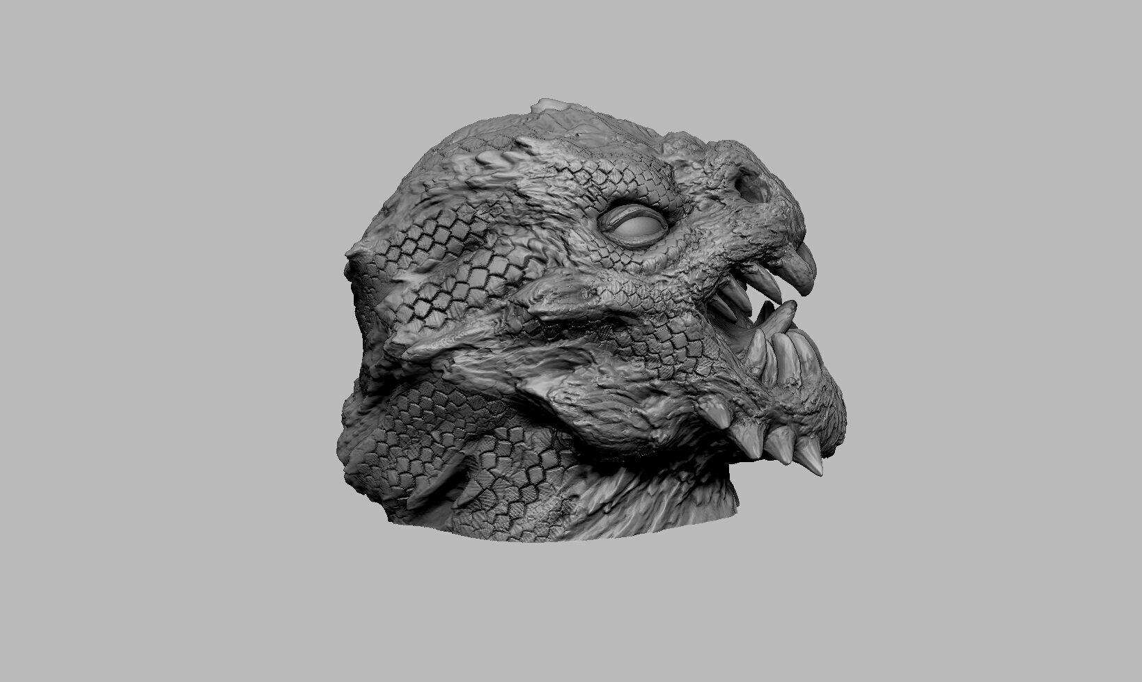 Demon creature Headphone Stand Cyborg Headset Stand 3D print model_9