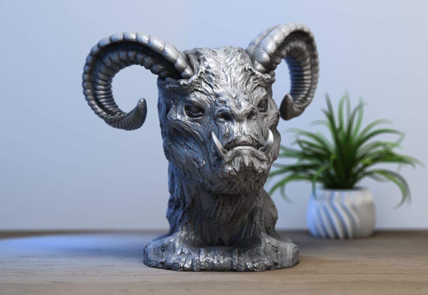 Lucifer demon beast Lucifer bust Perfect Gamer Gift 3D print model_6