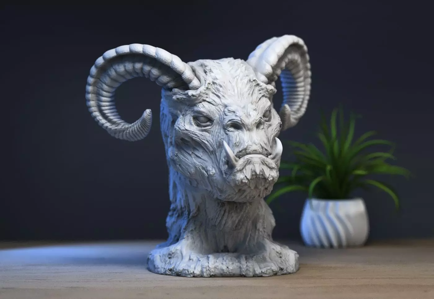 Lucifer demon beast Lucifer bust Perfect Gamer Gift 3D print model_0
