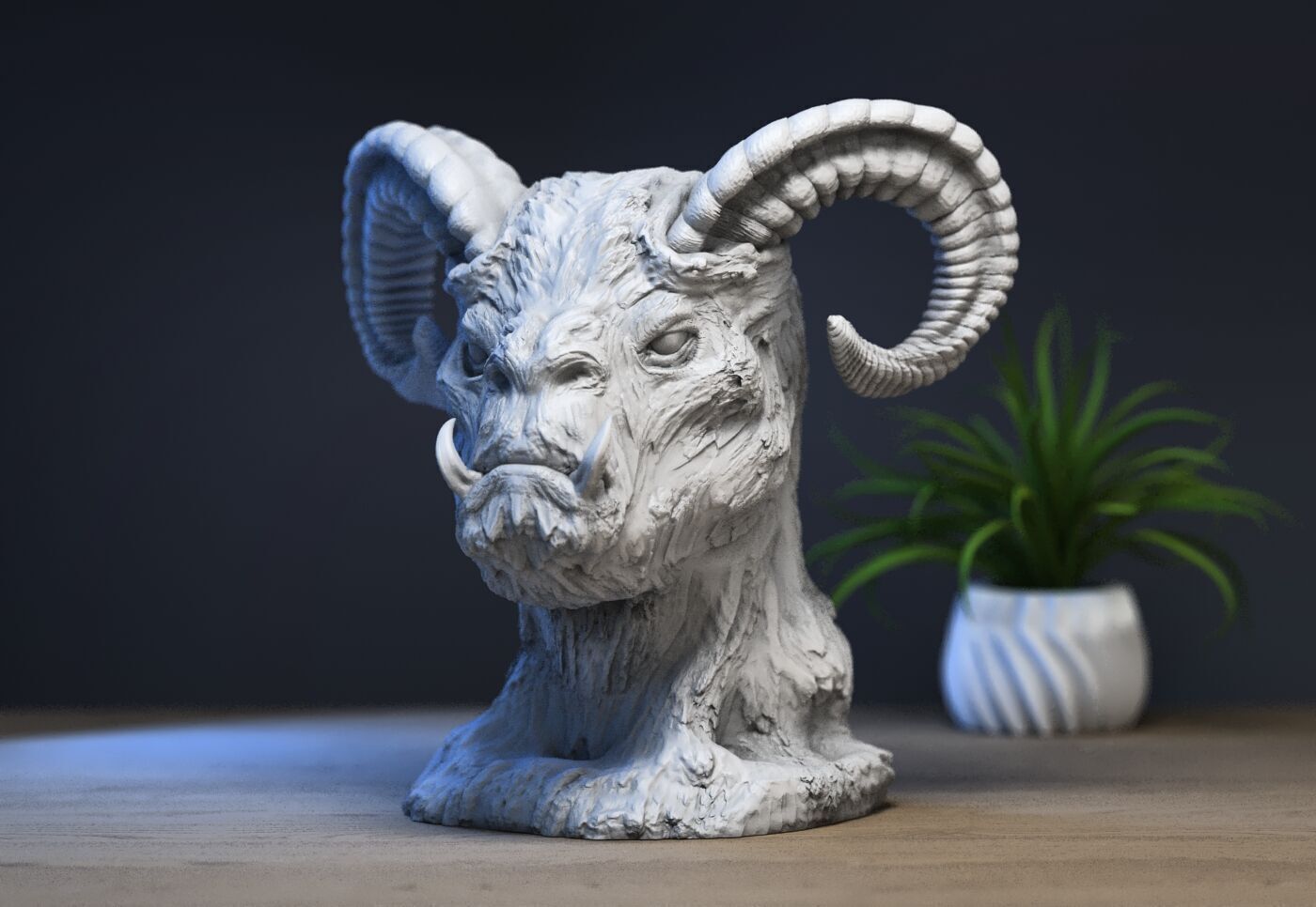 Lucifer demon beast Lucifer bust Perfect Gamer Gift 3D print model_4