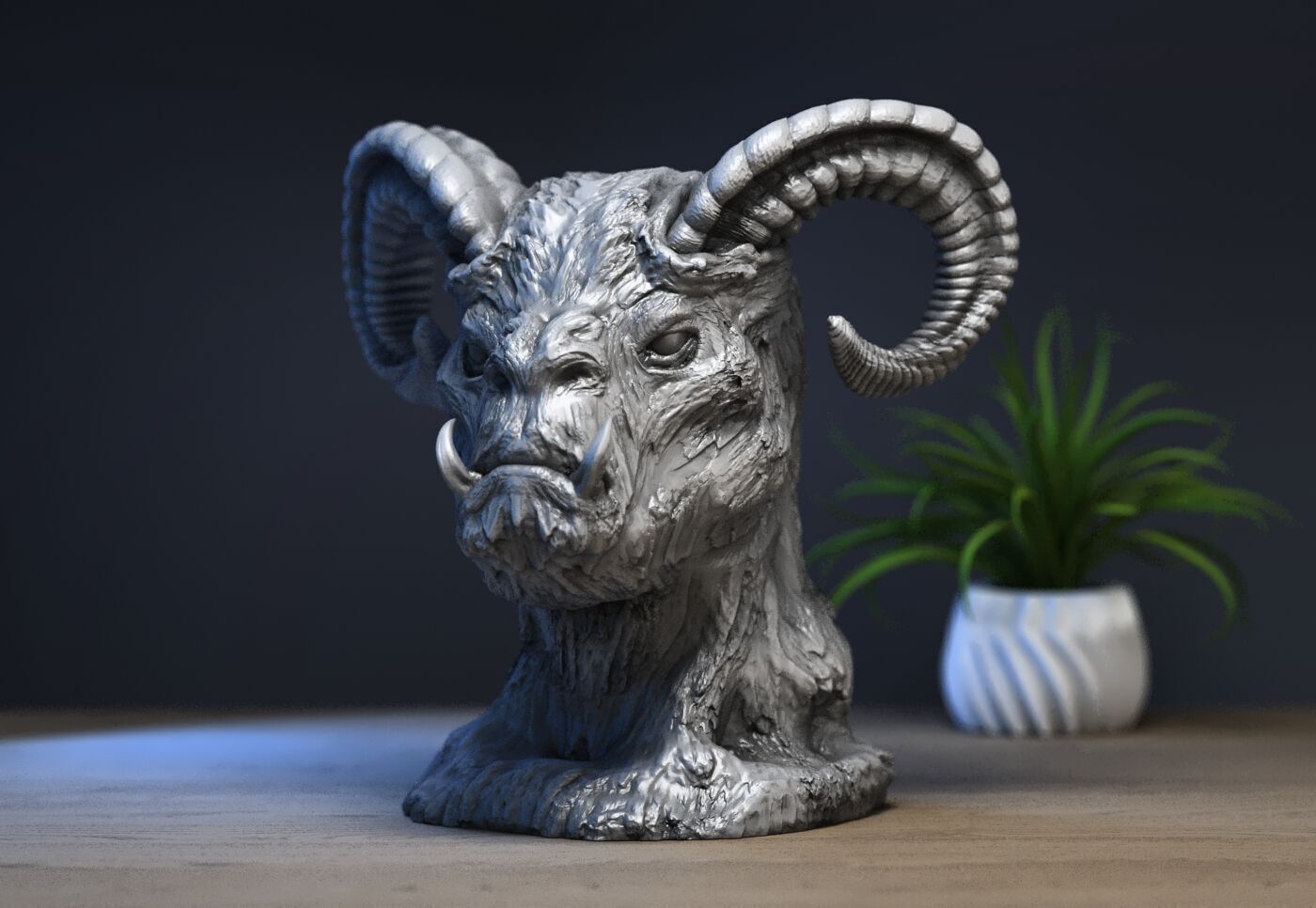 Lucifer demon beast Lucifer bust Perfect Gamer Gift 3D print model_5