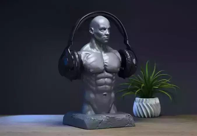 Anatomy bust Headphone Stand  Human anatomy Headset Stand 3D print model
