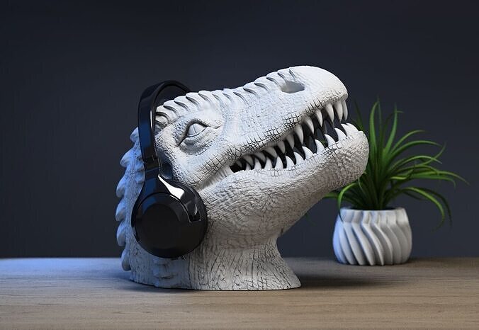 Dinosaur Headphone Stand Dragon Headset Stand 3D print model