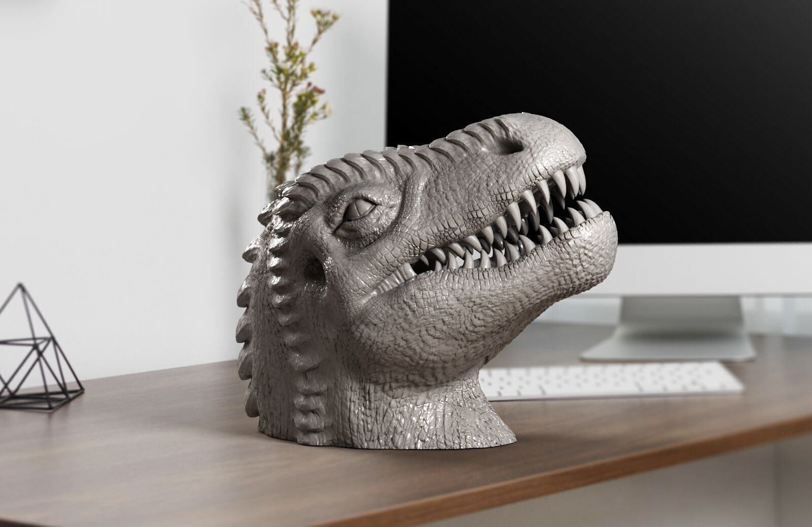 Dinosaur Headphone Stand Dragon Headset Stand 3D print model_5