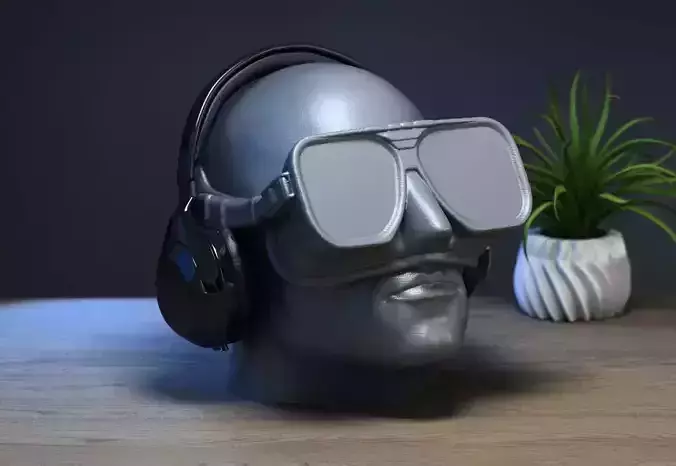 Freediver headphone stand Headset Stand 3D print model