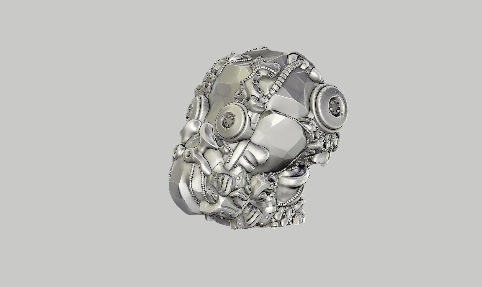 Cyborg Skull  Headphone Holder Gaming Accessories 3D print model_11