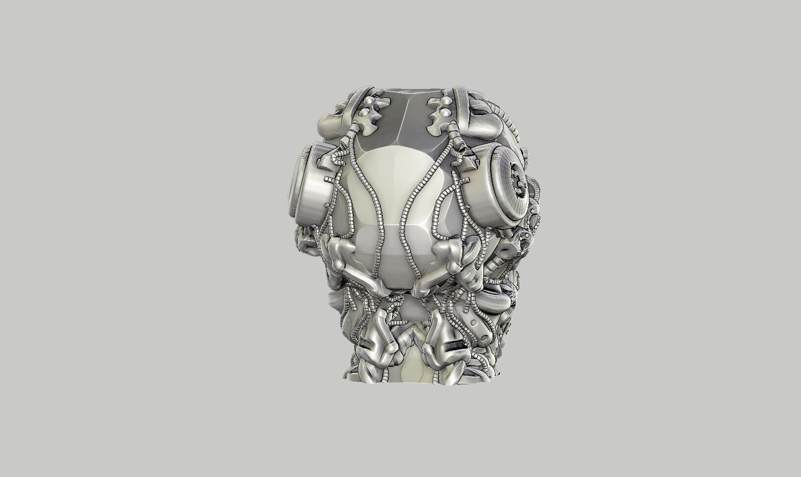 Cyborg Skull  Headphone Holder Gaming Accessories 3D print model_10