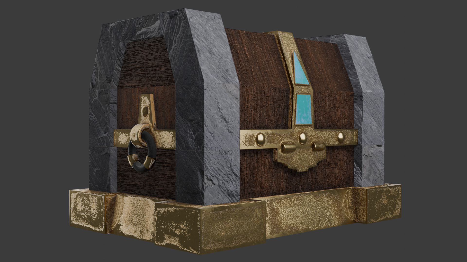 Epic chest Low-poly 3D model_3