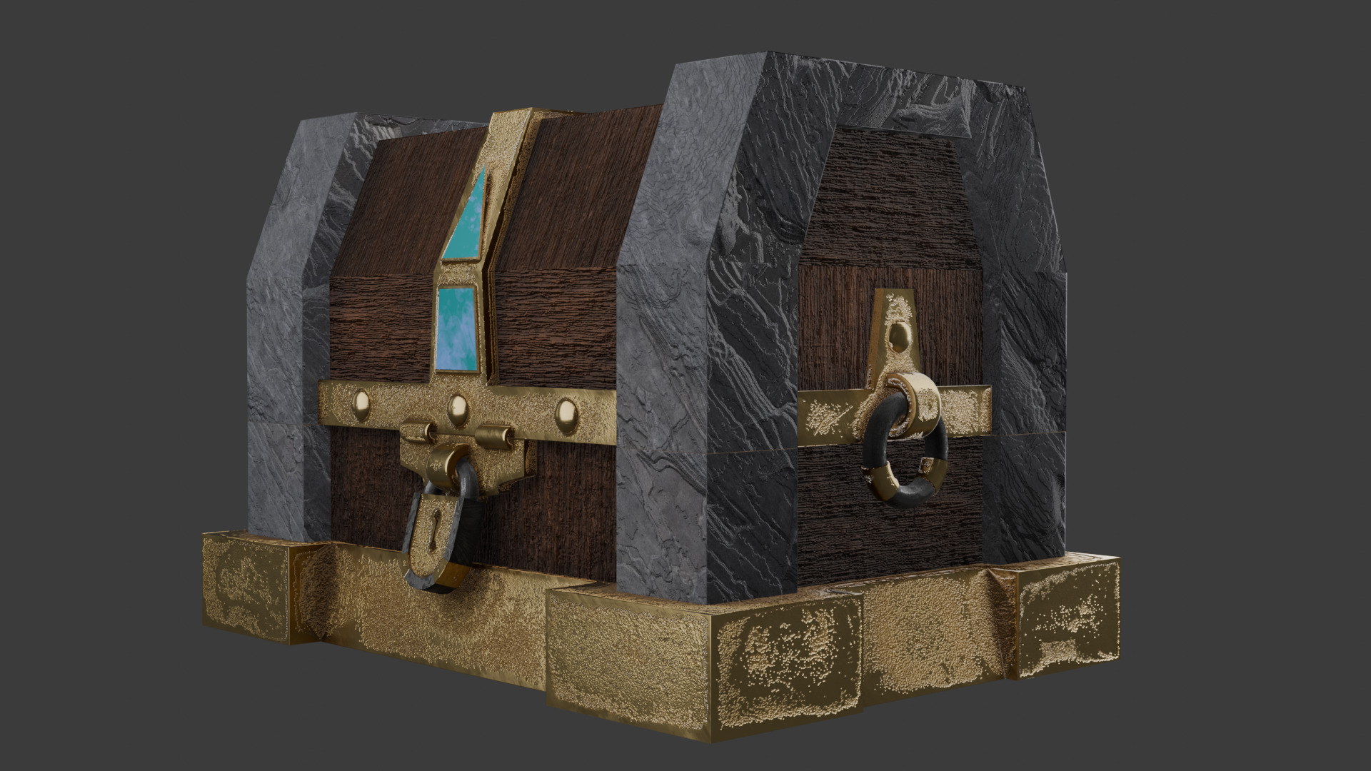 Epic chest Low-poly 3D model_5