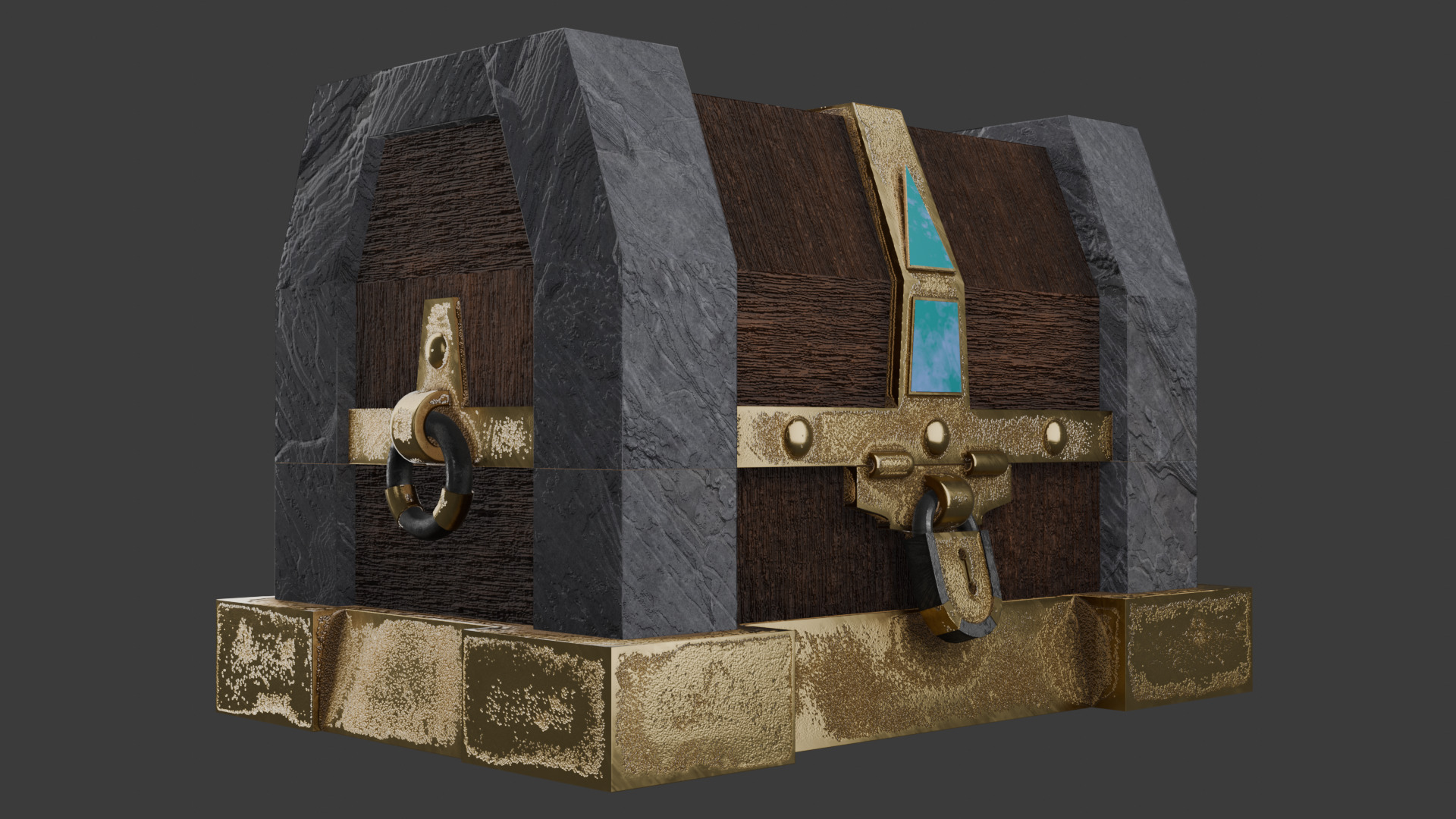 Epic chest Low-poly 3D model_1