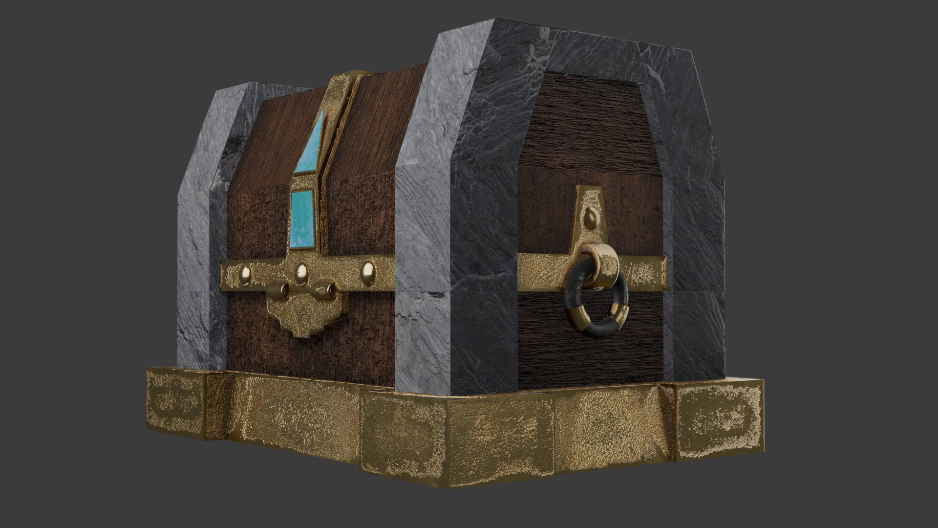 Epic chest Low-poly 3D model_2